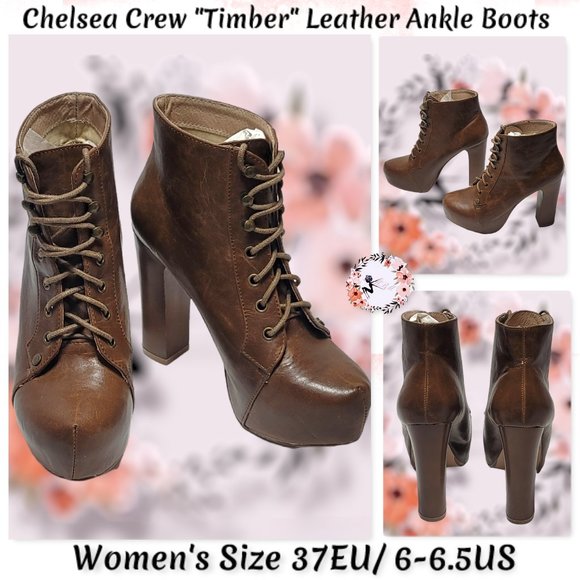 chelsea crew Shoes - 💕Chelsea Crew Leather Lace Up "Timber" Booties size 6.5 US